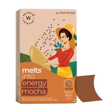 Wellbeing Nutrition: Melts Energy Mocha - Chocolate - 15 Oral Strips
