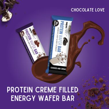 Snactivate: Protein Wafer Bar - Double Chocolate & Cookies And Creme Combo - Pack of 12