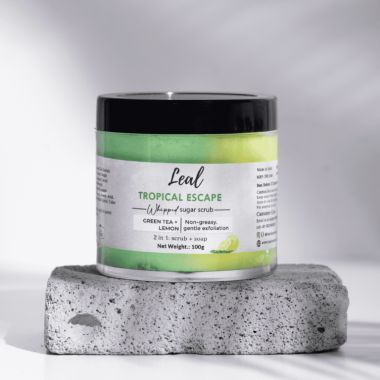 Leal Cosmetics: Tropical Escape Green Tea Lemon Sugar Scrub - 100gm