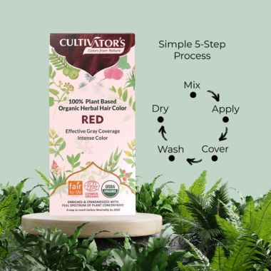 Cultivator's: Organic Hair Colour Herbal Hair Colour for Women and Men (Red) - 100gm