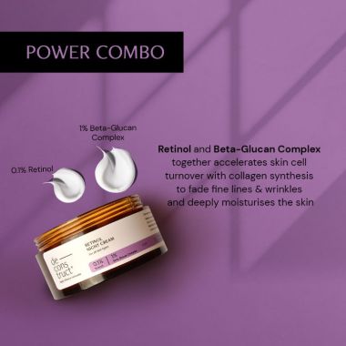 Deconstruct Skincare: Deconstruct Retinol night cream - 0.1% Retinol + 1% Beta-Glucan Complex | 50 gm