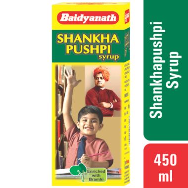 Baidyanath: Shankhapushpi Syrup- Helps to improve memory and enhance concentration| For Kids and Adults - 450 ml