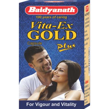 Baidyanath: Vita Ex Gold Plus -Herbal Formulations with Shilajit and Swarna Bhasma |Helps maintain vitality and stamina- 20 Capsules