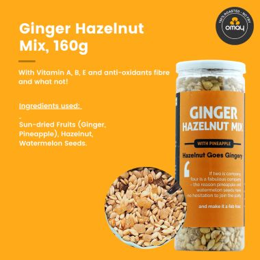 Omay Foods: Combo of Strawberry Blast Trail Mix & Ginger Hazelnut Mix with Pineapple - Pack of 2
