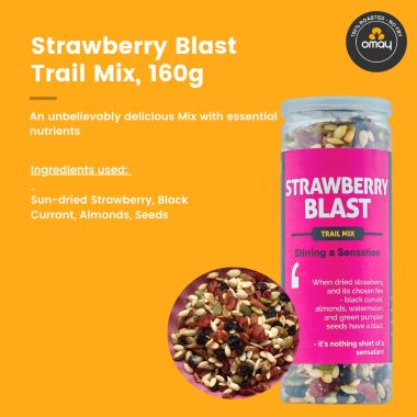 Omay Foods: Combo of Strawberry Blast Trail Mix & Ginger Hazelnut Mix with Pineapple - Pack of 2