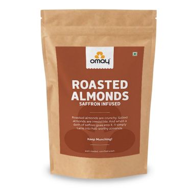 Omay Foods: Classic Salted Roasted Almonds Pouch - 400gm