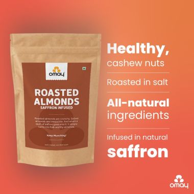 Omay Foods: Classic Salted Roasted Almonds Pouch - 400gm