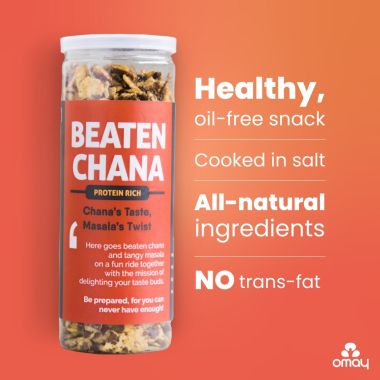 Omay Foods: Beaten Chana - Pack of 2 - 125gm Each