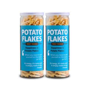 Omay Foods: Potato Flakes - Tangy Masala jar - Pack of 2 - 50gm Each