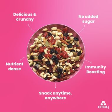 Omay Foods: Strawberry Blast Trail Mix Pouch - 400gm