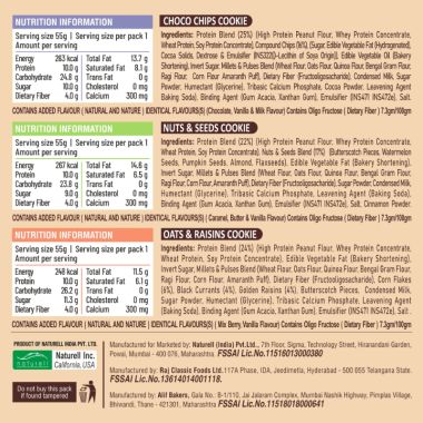 RiteBite Max Protein: RiteBite Max Protein 7 Grain Breakfast Cookies - Choco Chip, Oats - Raisins & Nuts - Seeds
