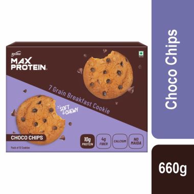 RiteBite Max Protein: Cookies Choco Chips [Pack of 12 ] - 660gm