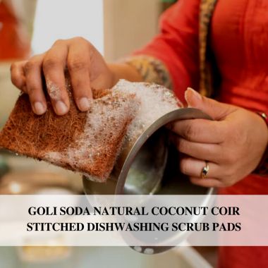 GOLI SODA: Natural Coconut Coir Dishwashing Scrub Pads - Pack Of 6