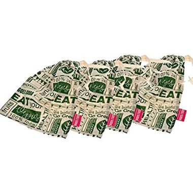 GOLI SODA: Go Green Reusable Cotton Produce Bags For Storage - Small Pack of 4