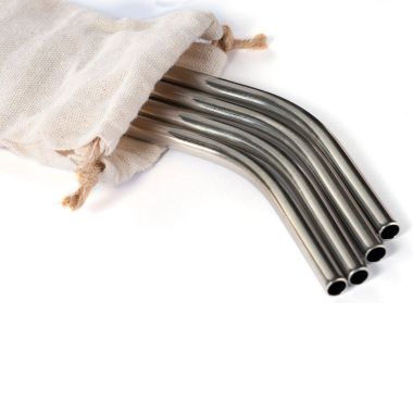 GOLI SODA: Stainless Steel Bent Drinking Straws Pack of 4
