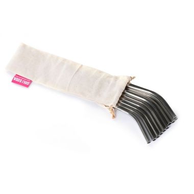 GOLI SODA: Stainless Steel Bent Drinking Straws Pack of 10