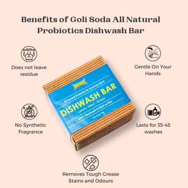 GOLI SODA: All Natural Probiotics Dish Wash Bar - 90gm Pack Of 2