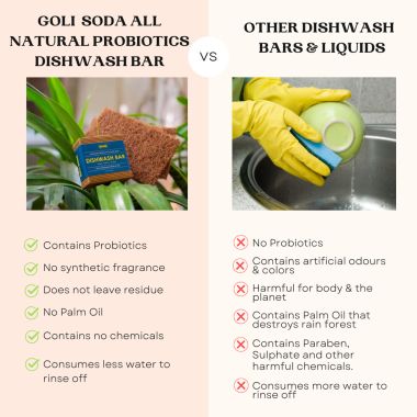 GOLI SODA: All Natural Probiotics Dish Wash Bar - 90gm Pack Of 2