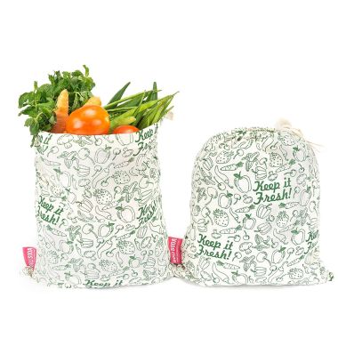 GOLI SODA: Keep It Fresh Reusable Cotton Produce Bags For Storage - Big Pack of 4