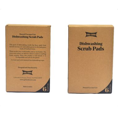 GOLI SODA: Natural Coconut Coir Dishwashing Scrub Pads - Pack Of 12