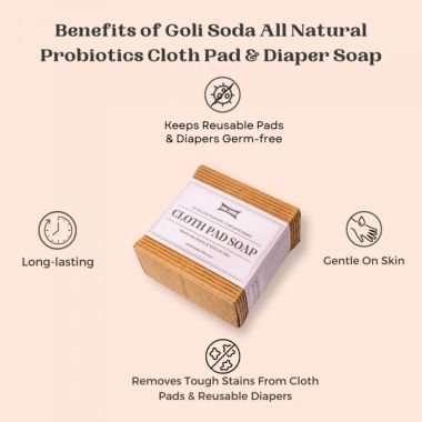 GOLI SODA: All Natural Probiotics Cloth Pad Diaper Soap Soap - 90gm (Pack Of 2)