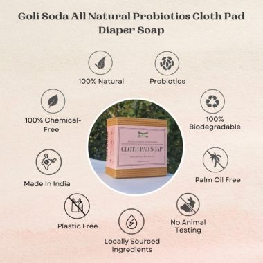 GOLI SODA: All Natural Probiotics Cloth Pad Diaper Soap Soap - 90gm (Pack Of 2)