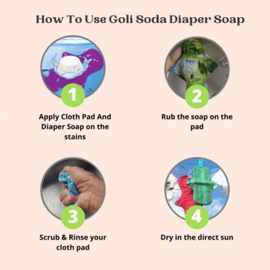 GOLI SODA: All Natural Probiotics Cloth Pad Diaper Soap Soap - 90gm (Pack Of 2)