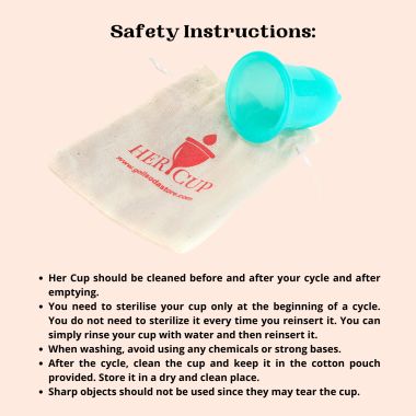 GOLI SODA: Her Cup Reusable Menstrual Cup for Women - Teal