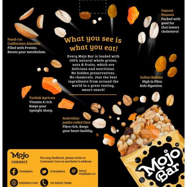 MOJO BAR: Fruit & Nut Bar + Fibre - Pack of 6