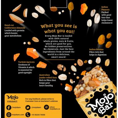 MOJO BAR: Fruit & Nut Bar + Fibre - Pack of 15