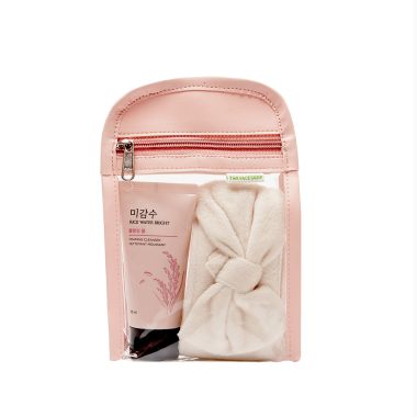 The Face Shop: Rice Water Bright Foaming Cleanser & Bow Velvet Headband Combo