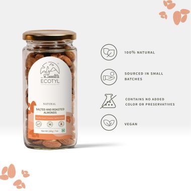 Ecotyl: Natural Roasted and Salted Almonds - 200gm