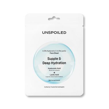 UNSPOILED: 0.5% Hyaluronic & 0.5% Lactic Sheet Mask & 0.5% Azelaic & 0.5%...