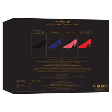 La' French: Organic Luxury Perfumes Gift Set - Hottie, Classy, Dream, Party Girl perfume for Women - Pack of 4 - 20ml Each