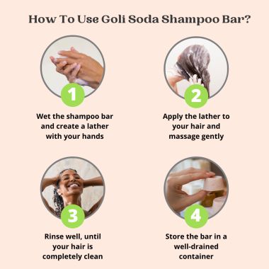 GOLI SODA: Goli Soda All Natural Probiotics Shampoo Bar for Oily Hair - 90gm