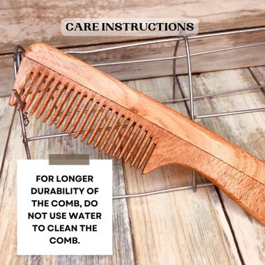 GOLI SODA: Goli Soda Neem Wood Comb Wide Tooth with Handle - 35gm