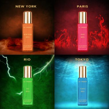 La' French: Luxury Perfumes Gift Set City of Dream - Rio, Tokyo, New York, Paris) Men Perfumes - Pack of 4 - 20ml Each