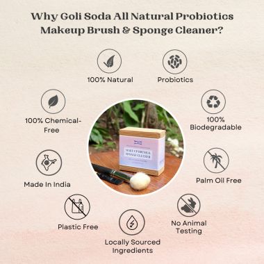 GOLI SODA: Goli Soda All Natural Probiotics Make Up Brush & Sponge Cleaner - 90gm Pack Of 2