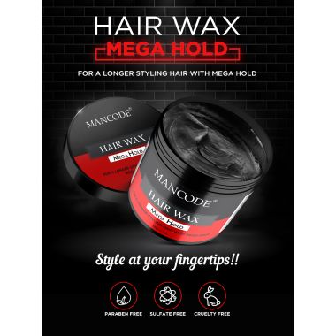 Mancode: Hair Wax Mega Hold Glossy Stylish Hair - 100gm