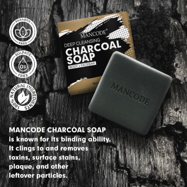Mancode: Charcoal Deep Cleansing Soap - Pack of 2 (125gm each)