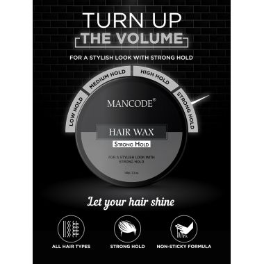 Mancode: Hair Wax Strong Hold Glossy Stylish - 100gm