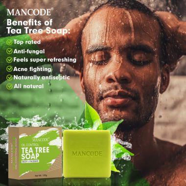 Mancode: Tea Tree Oil Control Soap - Pack of 3 (125gm each)