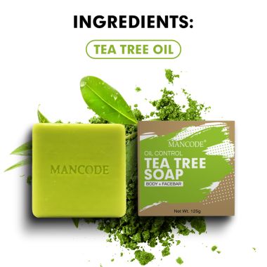 Mancode: Tea Tree Oil Control Soap - Pack of 3 (125gm each)