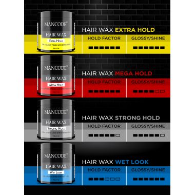 Mancode: Hair Wax Mega Hold Glossy Stylish Hair - 100gm