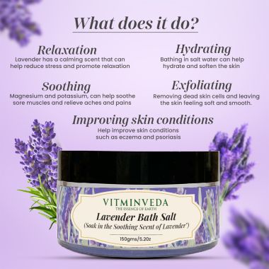 VITMINVEDA: Natural Lavender Bath Salt - 150 gm