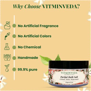 VITMINVEDA: Natural Parijat Bath Salt - 150 gm