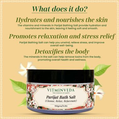 VITMINVEDA: Natural Parijat Bath Salt - 150 gm
