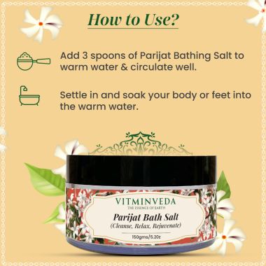 VITMINVEDA: Natural Parijat Bath Salt - 150 gm