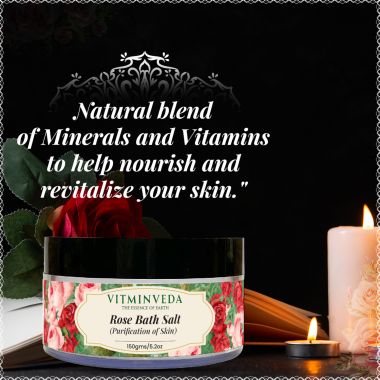 VITMINVEDA: Natural Rose Bath Salt - 150 gm