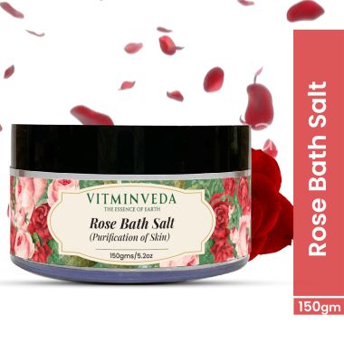 VITMINVEDA: Natural Rose Bath Salt - 150 gm